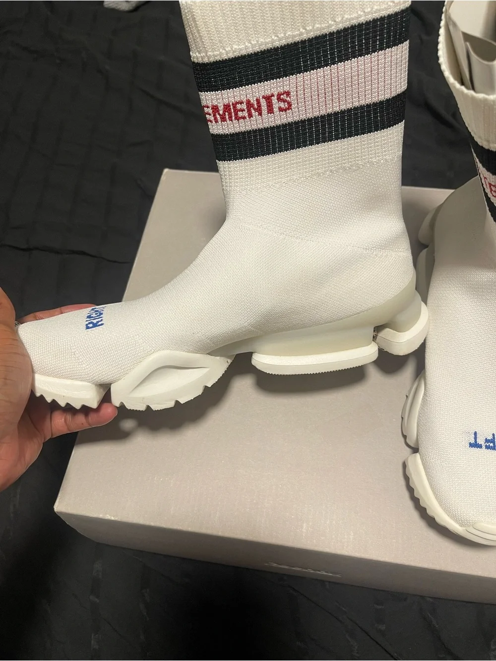 Authentic VETEMENTS White Sock-Style 'Left/Right' Sneaker Boots - Picture 4 of 9